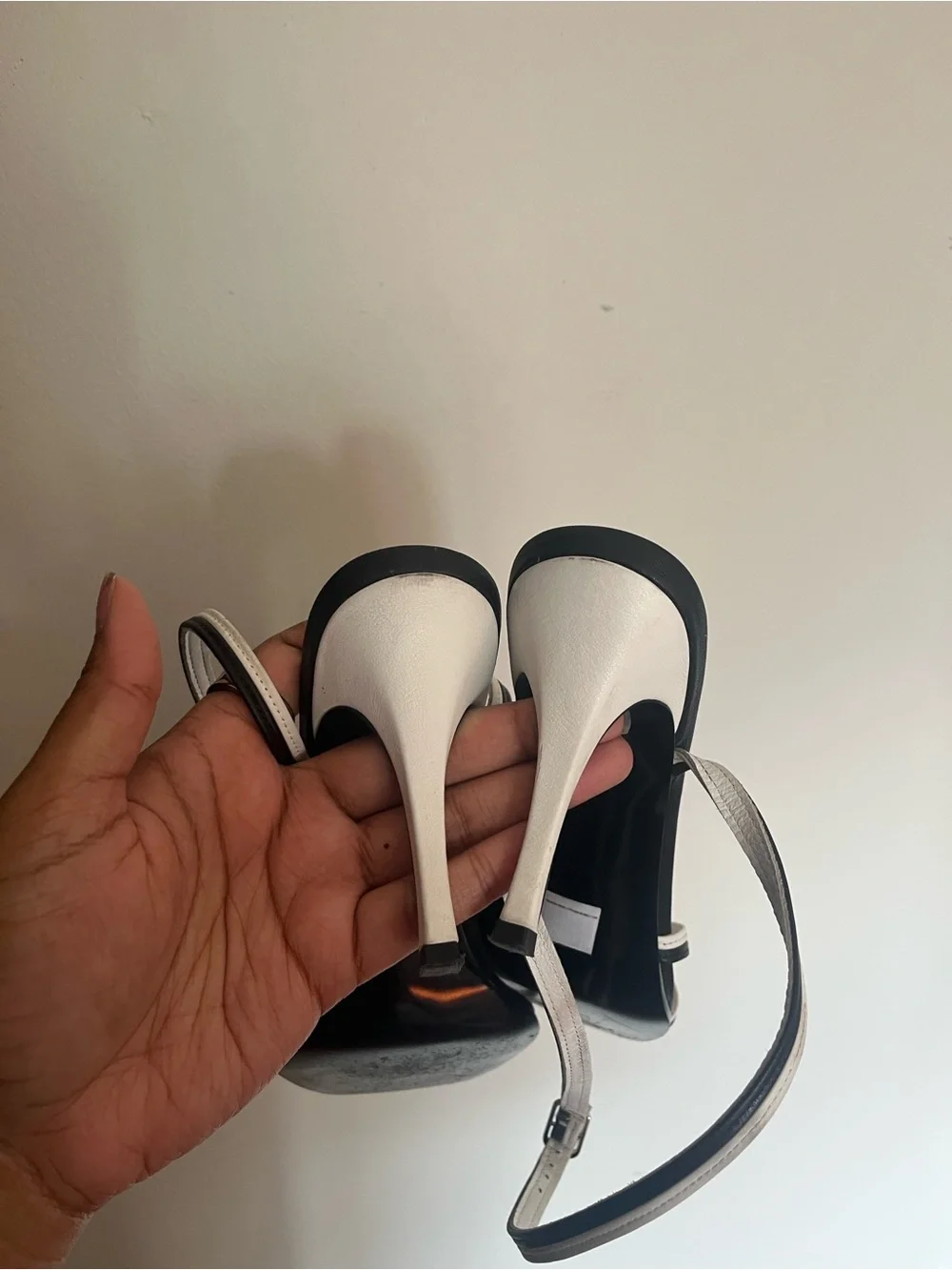 Diesel Black & White Strappy Square-Toe Sandals - Picture 2 of 4